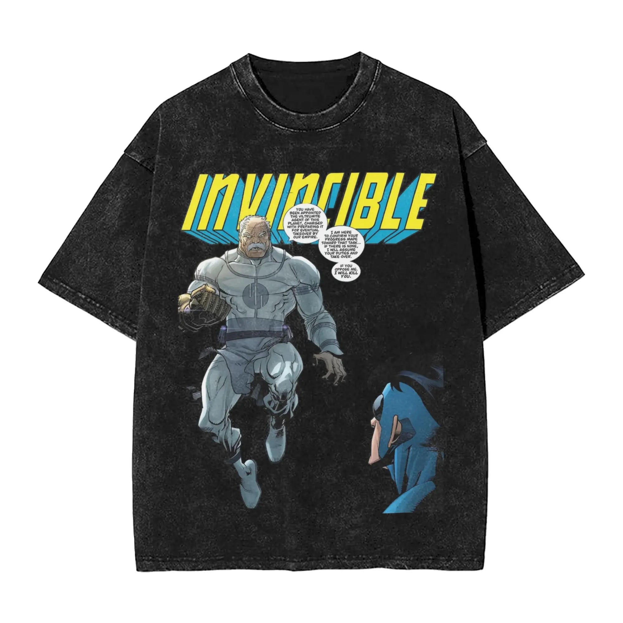 Battle Beast Invincible Comic T Shirt Hip Hop Washed Cotton Oversize T-Shirts Vintage Men Women Streetwear Printed Tee Shirt