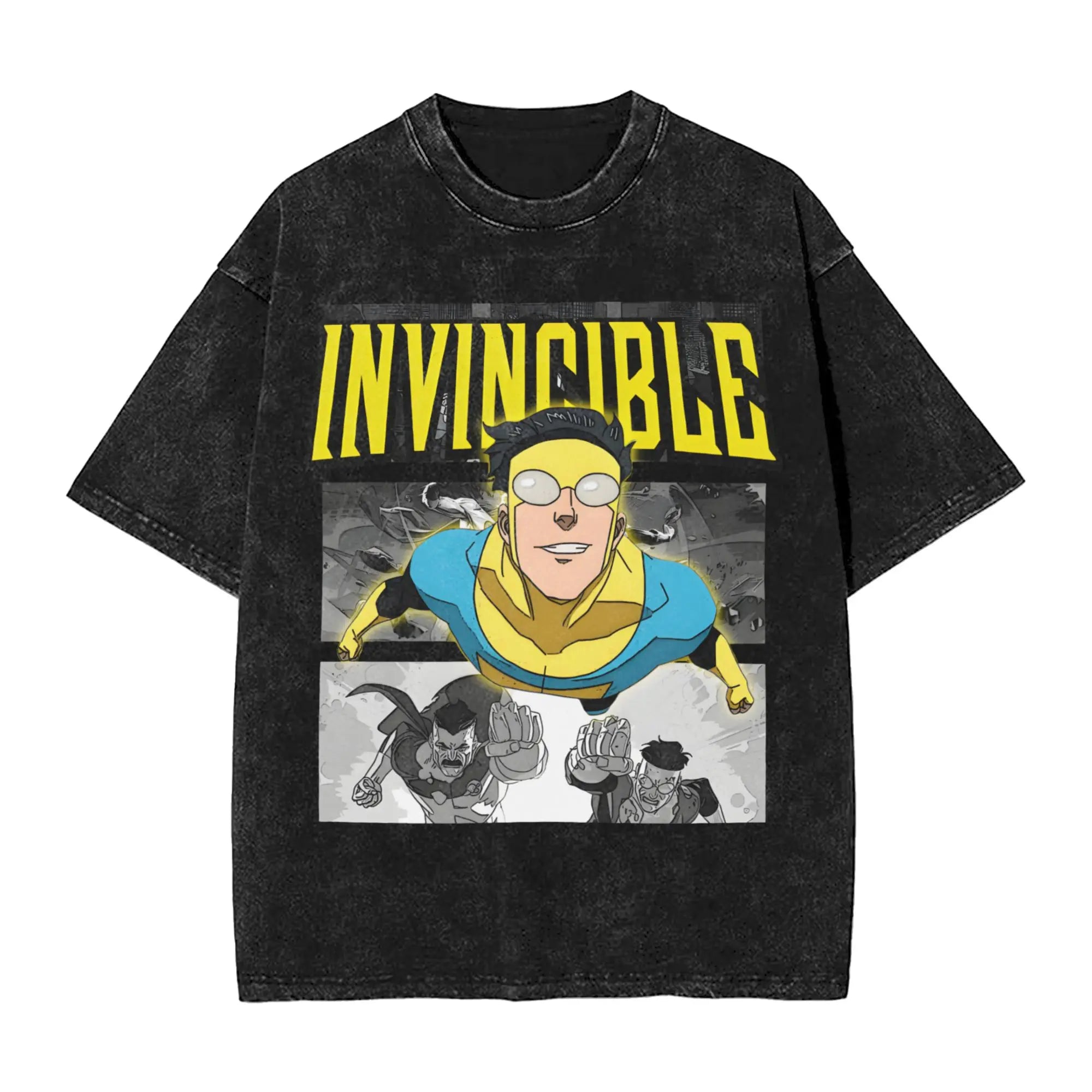 Battle Beast Invincible Comic T Shirt Hip Hop Washed Cotton Oversize T-Shirts Vintage Men Women Streetwear Printed Tee Shirt
