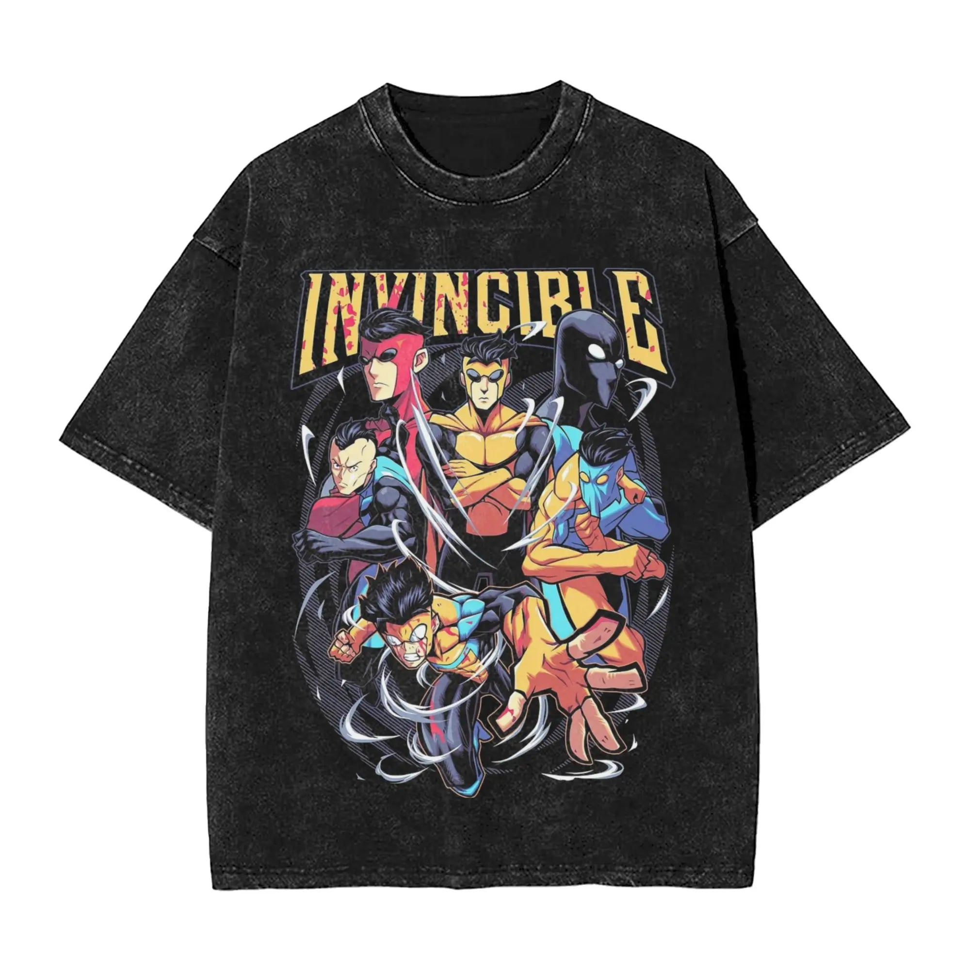 Battle Beast Invincible Comic T Shirt Hip Hop Washed Cotton Oversize T-Shirts Vintage Men Women Streetwear Printed Tee Shirt